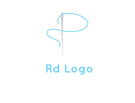letter P made of needle and thread logo