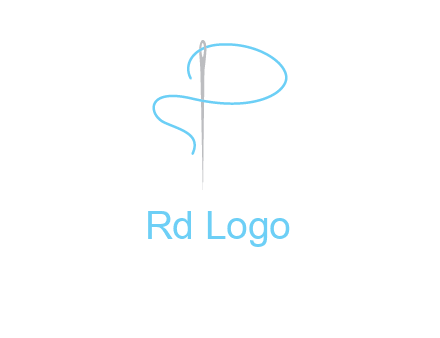 letter P made of needle and thread logo