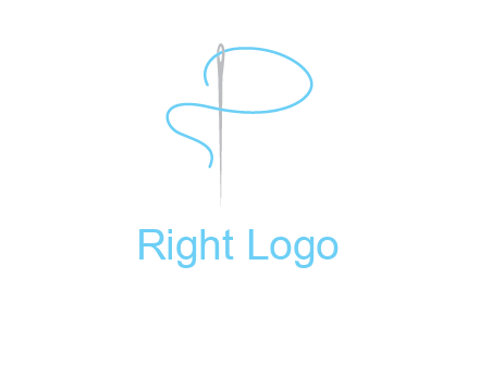 letter P made of needle and thread logo
