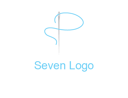 letter P made of needle and thread logo