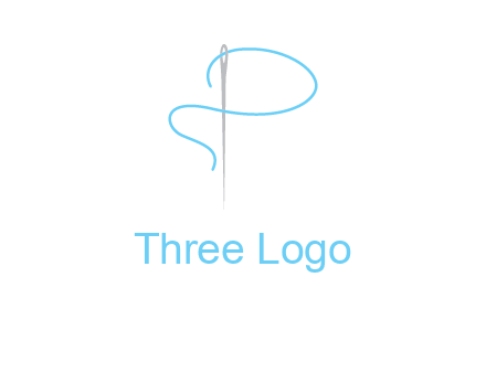 letter P made of needle and thread logo
