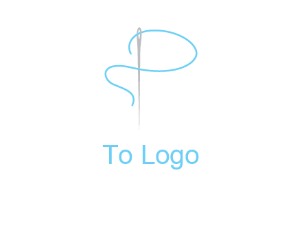 letter P made of needle and thread logo