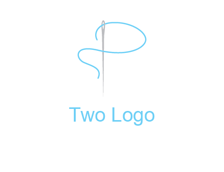 letter P made of needle and thread logo