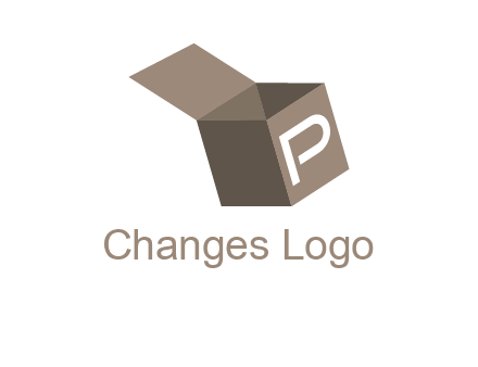 letter P with open box logo