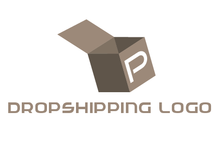 letter P with open box logo