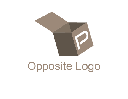 letter P with open box logo