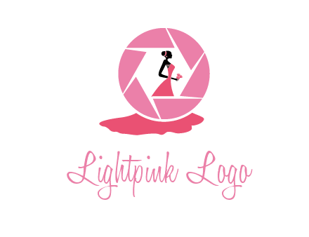 bride in long dress in shutter photography logo