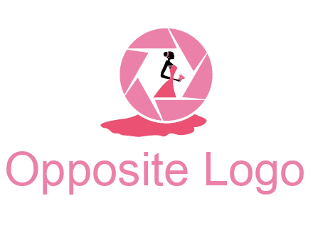 bride in long dress in shutter photography logo