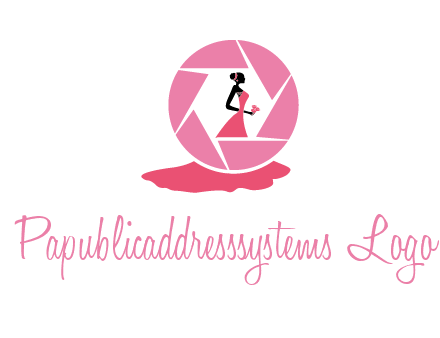 bride in long dress in shutter photography logo