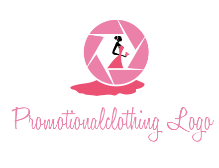 bride in long dress in shutter photography logo