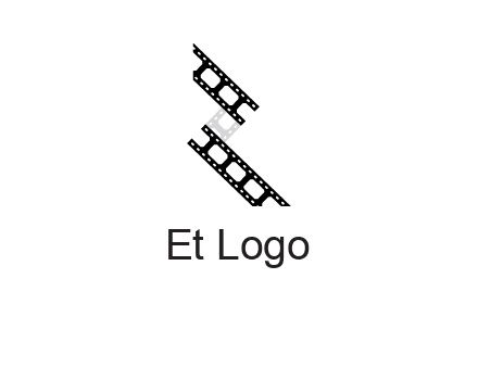 Letter R made of film reel logo