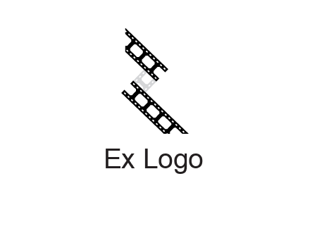 Letter R made of film reel logo