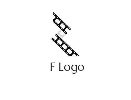 Letter R made of film reel logo