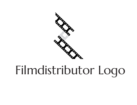 Letter R made of film reel logo