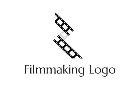 Letter R made of film reel logo