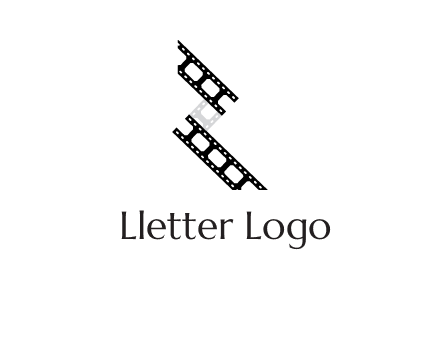 Letter R made of film reel logo