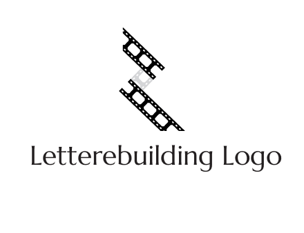 Letter R made of film reel logo