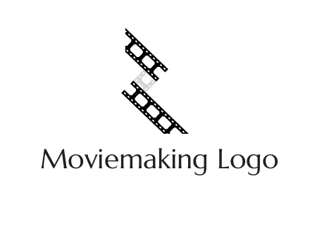 Letter R made of film reel logo