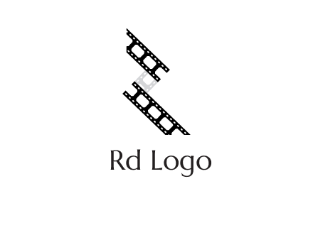 Letter R made of film reel logo