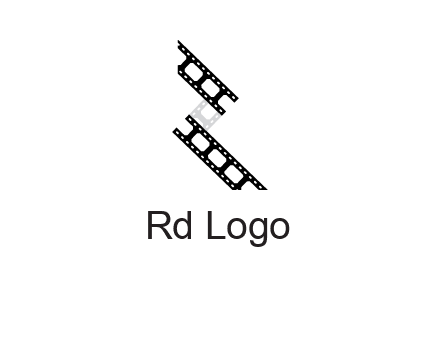 Letter R made of film reel logo