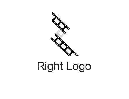 Letter R made of film reel logo