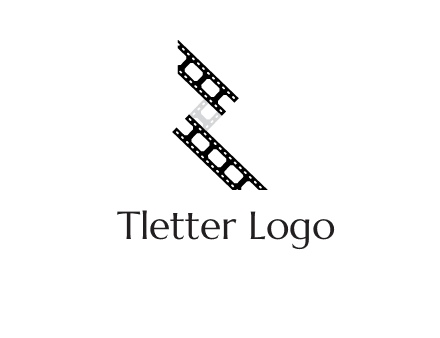 Letter R made of film reel logo