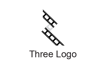 Letter R made of film reel logo