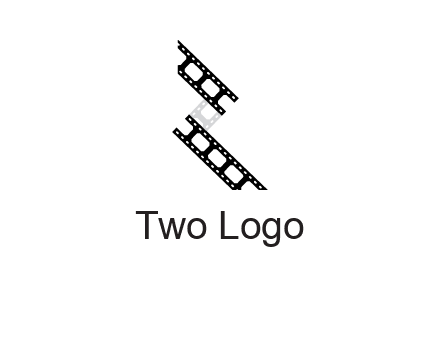 Letter R made of film reel logo
