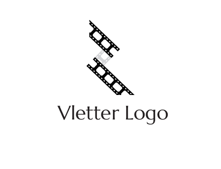 Letter R made of film reel logo