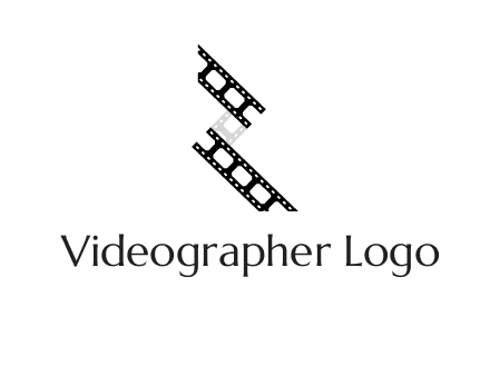 Letter R made of film reel logo