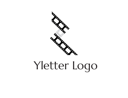 Letter R made of film reel logo