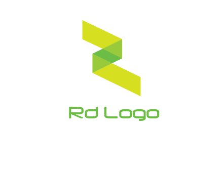 Letter R and Z made of ribbon logo