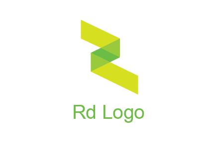 Letter R and Z made of ribbon logo