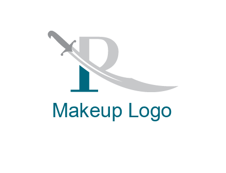 sword incorporated with letter R logo