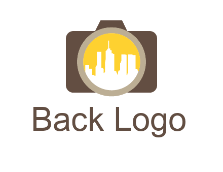skyscrapers in camera lens photography logo