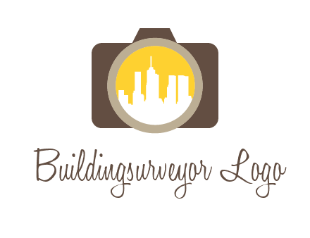 skyscrapers in camera lens photography logo