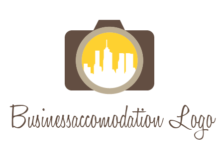skyscrapers in camera lens photography logo