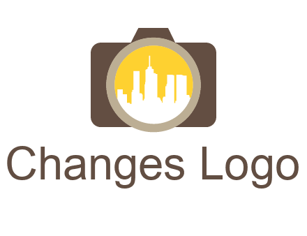 skyscrapers in camera lens photography logo
