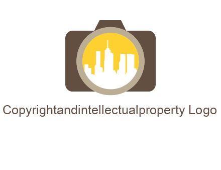 skyscrapers in camera lens photography logo