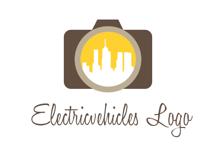 skyscrapers in camera lens photography logo