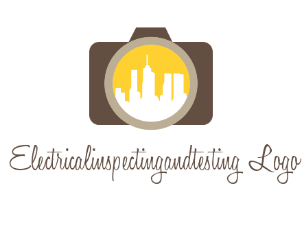 skyscrapers in camera lens photography logo