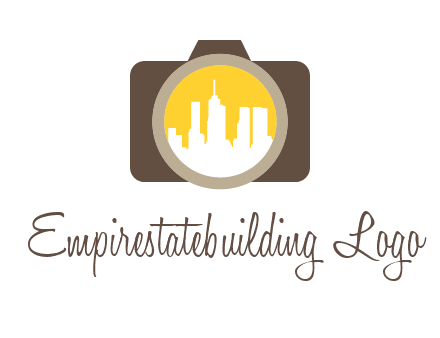 skyscrapers in camera lens photography logo