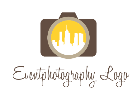 skyscrapers in camera lens photography logo
