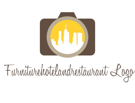 skyscrapers in camera lens photography logo