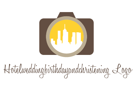 skyscrapers in camera lens photography logo