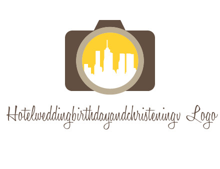 skyscrapers in camera lens photography logo