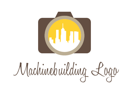 skyscrapers in camera lens photography logo