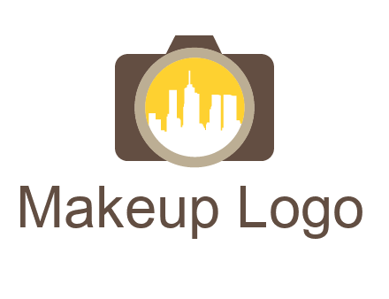 skyscrapers in camera lens photography logo