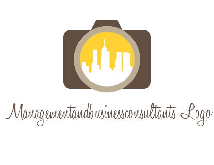 skyscrapers in camera lens photography logo