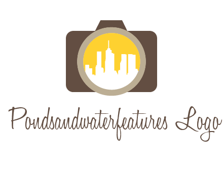 skyscrapers in camera lens photography logo